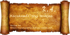 Kecskeméthy Andrea névjegykártya