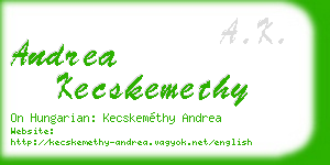 andrea kecskemethy business card
