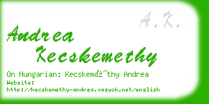 andrea kecskemethy business card